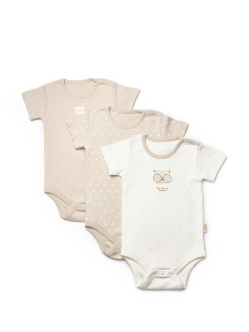 Три Бодита с къс ръкав от органичен памук - Bamboo Collection