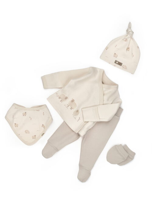Комплект за изписване 5 части от органичен памук – Lamb Collection