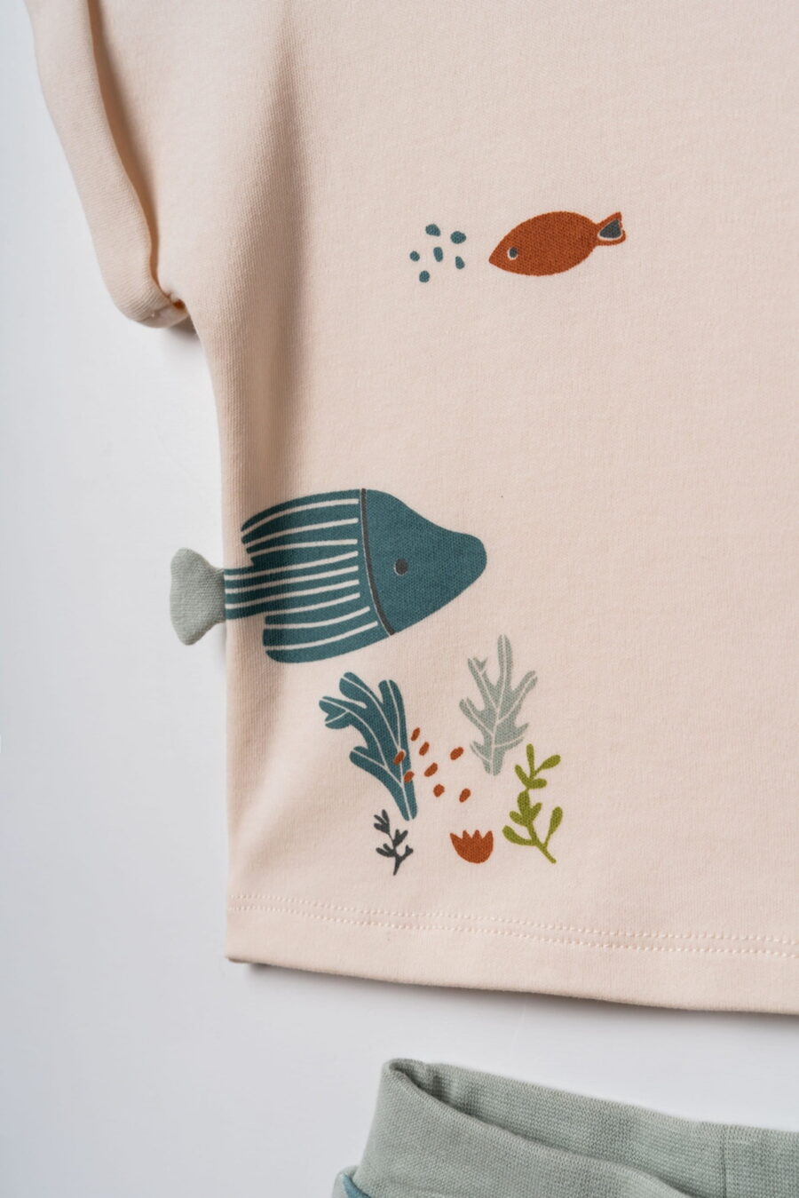 Комплект Тениска и къси панталонки от органичен памук - Undersea world Collection