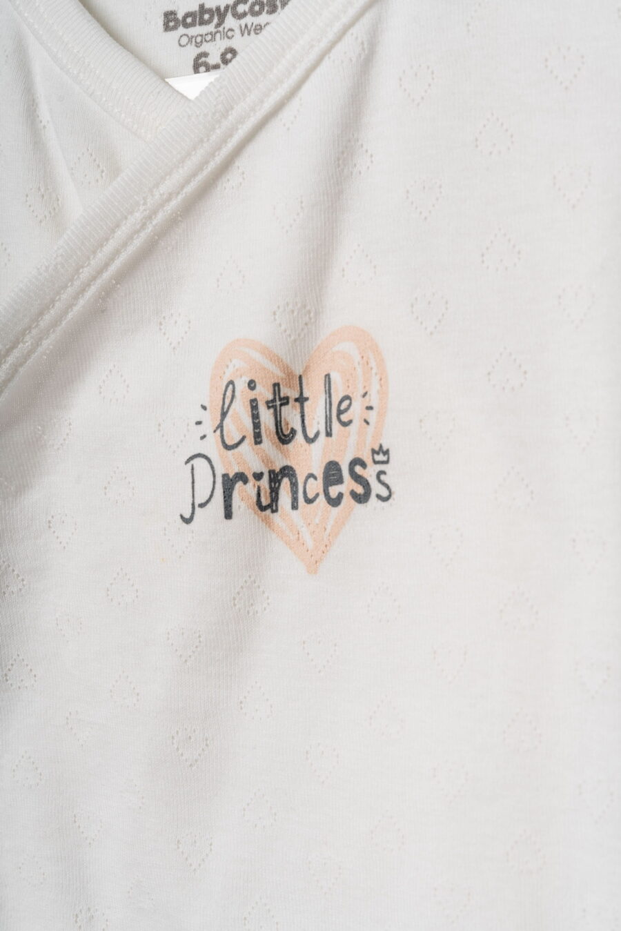 Два броя Бодита с къс ръкав тип прегърни ме от органичен памук - Little Princess Collection