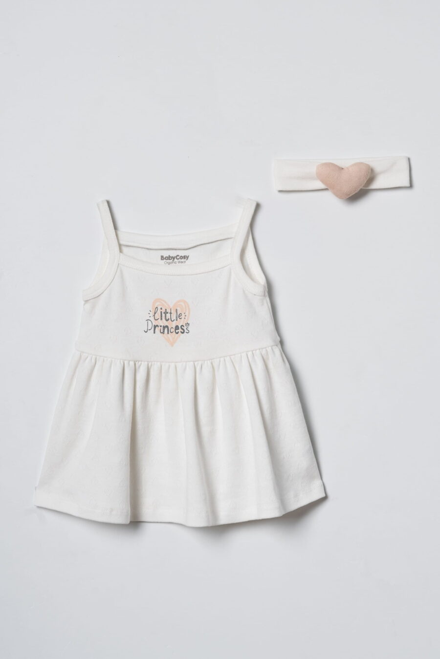 Рокля с лента за глава от органичен памук - Little Princess Collection