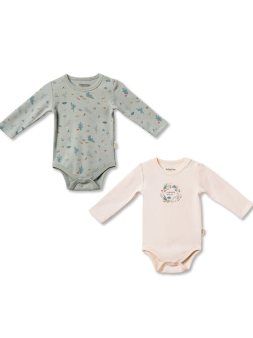 Два броя Бодита с дълъг ръкав от органичен памук - Undersea world Collection