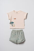 Комплект Тениска и къси панталонки от органичен памук - Undersea world Collection