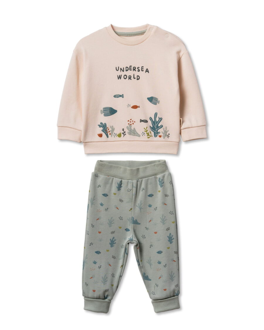 Комплект Суитшърт и панталон от органичен памук - Undersea world Collection