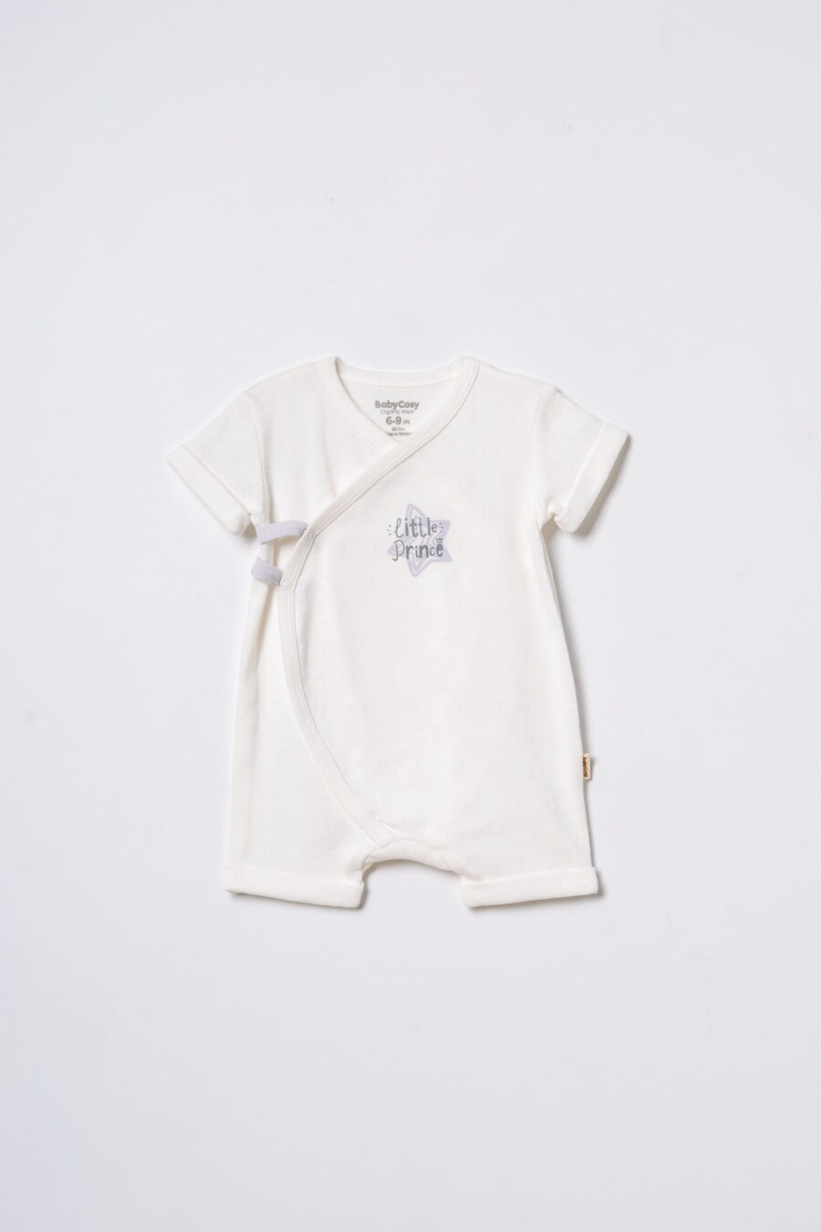 Два броя Бодита с къс ръкав тип прегърни ме от органичен памук - Little Prince Collection