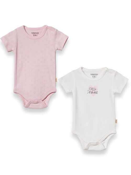 Два броя Бодита с къс ръкав от органичен памук - Little Princess Collection