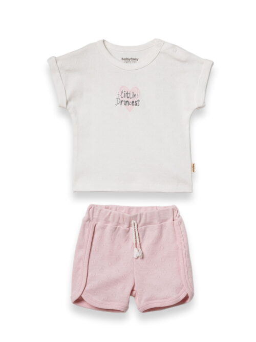 Комплект Тениска и къси панталонки от органичен памук - Little Princess Collection