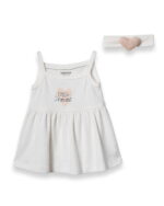 Рокля с лента за глава от органичен памук - Little Princess Collection